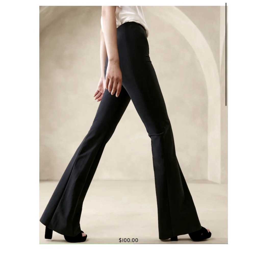 Banana Republic Ramira Bi-Stretch Flare Pant Navy Blue 817827 Womens Size 8